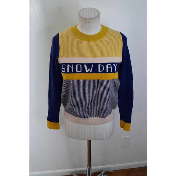 Anthropologie Snow Day Sweater Womens XXS Wool Blend Pullover Striped - Picture 1 of 6